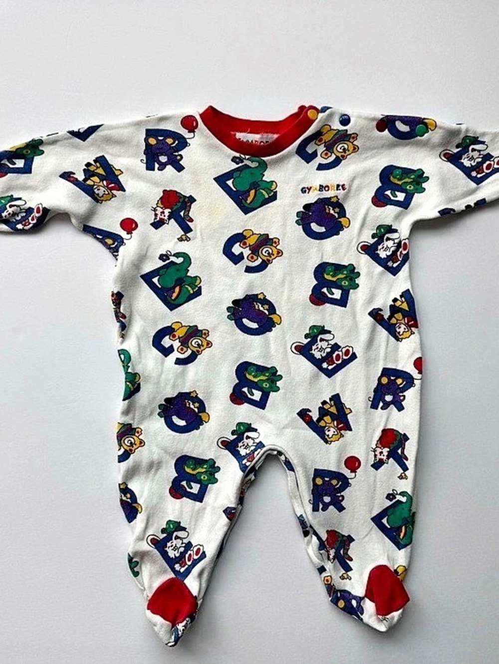 Vintage 90’s Gymboree Baby Infant Retro Alphabet Animal Colorful Sleeper